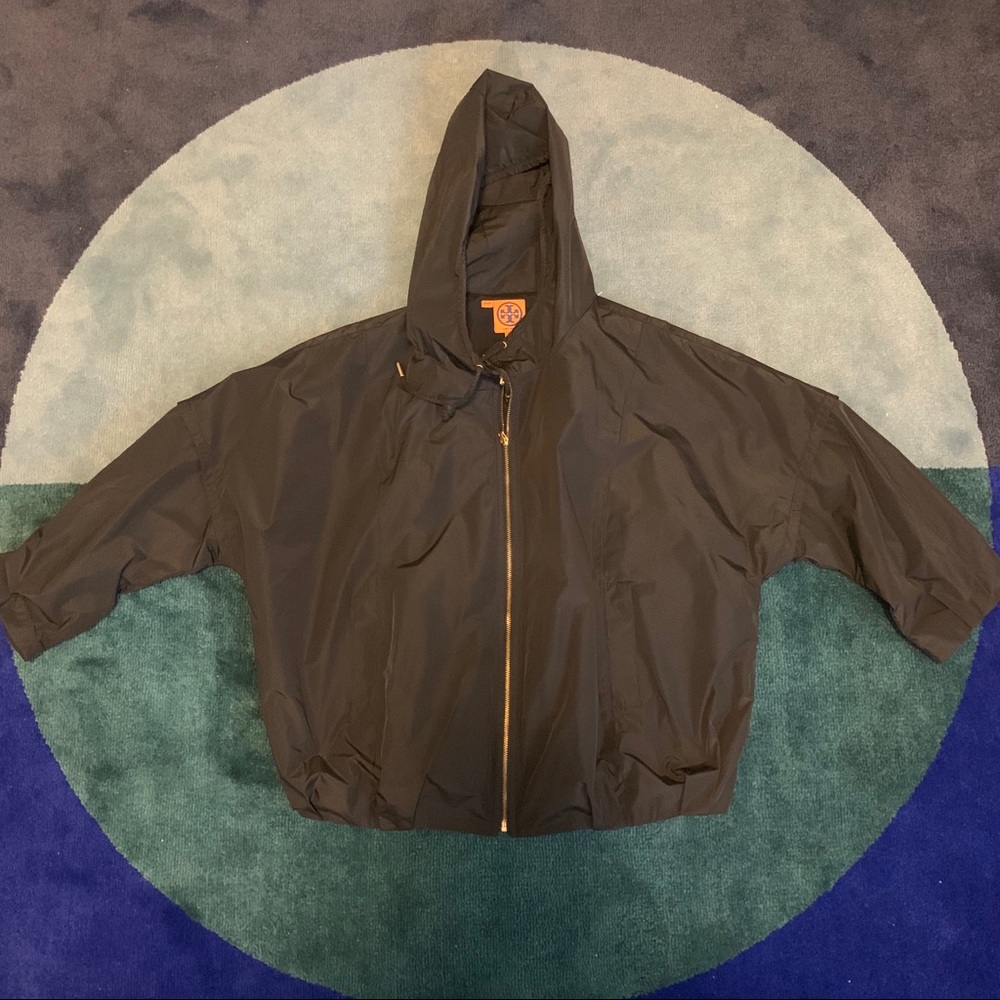 Tory Burch light weight rain jacket black